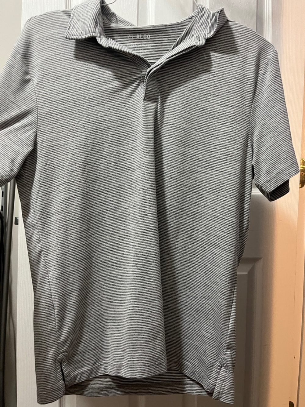Men's Lightweight Gray Striped Polo